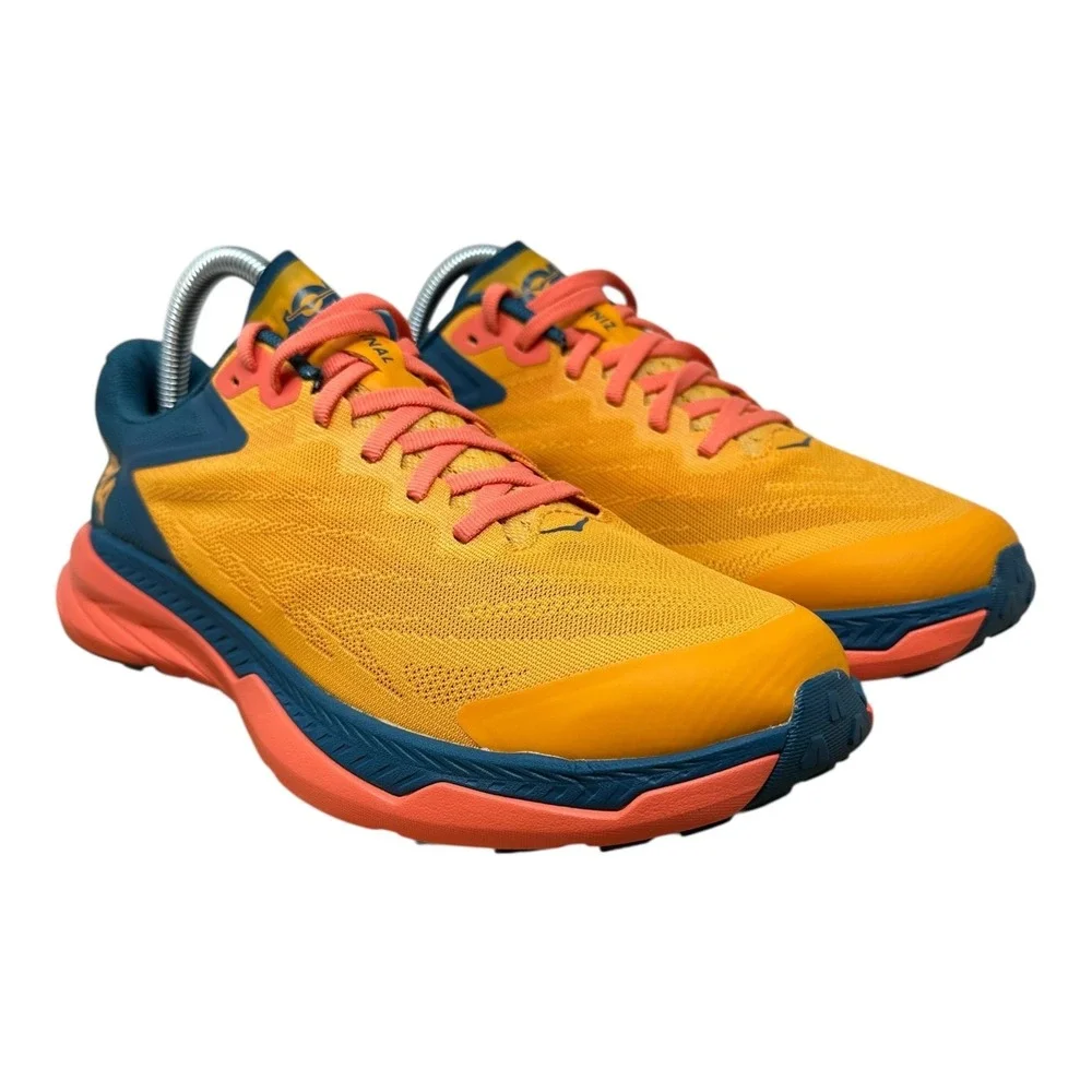 Hoka One One Women’s Orange and Blue Athletic Running Shoes
